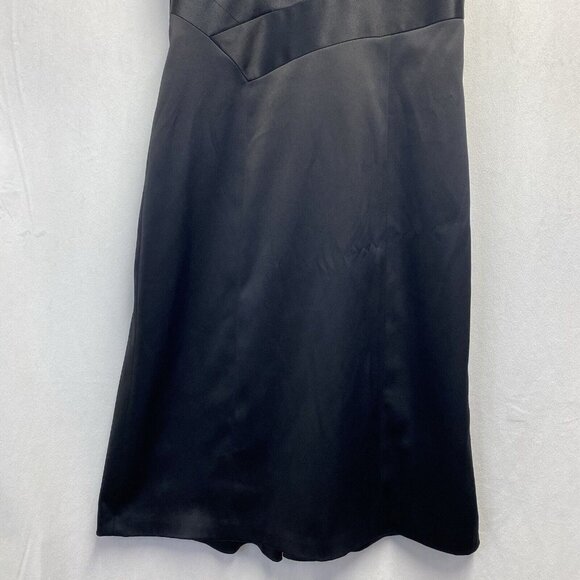 BCBG Paris Adjustable Straps Body Con Lined Dress Women Sz 6 Black Side Zipper - Picture 10 of 16
